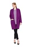 Ulla Popken Damen große Größen Übergrößen Plus Size Strickjacke, Lange, offene Form, weicher Feinstrick