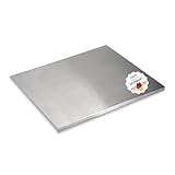 Arbeitsplatte Knetbrett Edelstahl [60x50 cm] - Für Kneten, Schneiden & Backen - Küchenplatte mit Anschlagkante - Auch als Nudelbrett, Backbrett, Teigbrett - Schneidebrett Platte Kü