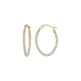 Creolen Ohrringe mit diamantierten Kugeln in Echt 585 Gold klassische, schlichte Ohrringe Ohrcreolen Ohrschmuck Damen Schmuck Goldcreolen in Bicolor inkl. Schmucketui | JC Trauringe 8786
