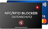 BLOCKARD NFC Auslese Blocker Störsender Karte LED Indikator - 100% Schutz vor unerlaubtem Auslesen Ihrer Kreditkarte Personalausweis EC-Karte Bankkarte Ausweis - Kreditkarten RFID-Blocker