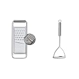 WMF Küchenreibe Kartoffelreibe Gurkenhobel Cromargan Edelstahl rostfrei spülmaschinengeeignet & Kartoffelstampfer 28,5 cm Profi Plus Cromargan Edelstahl rostfrei teilmattiert spülmaschinengeeig