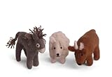 Én Gry & Sif Krippentiere (Esel Schaf Ochse), Krippenfiguren aus Filz, Hand-Made, fair-Trade, Krippe auch für Kinder geeignet, die besondere Weihnachtskrippe, 8 cm groß