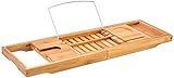 DGHJK Premium Bambus-Badewanne - Ausziehbare Holz-Badewanne mit Buch- und  Regalidee, kommt mit Zwei Badetüchern (Größe: 70X22X4CM) (70x22x4cm)