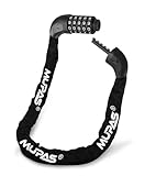 MUPAS Fahrradschloss mit 5 stellig,Fahrrad Zahlenschloss aus Gehärtetem Stahl,Anti-Diebstahl Fahrradkette Schloss mit Kombination,Bike Accessories Bicycle Lock für Tür, Tor, Zaun, Grill, F