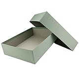 Hochwertige Aufbewahrungs- und Geschenkboxen - 1 Stück - DIN A4 - Eukalyptus (Grün) bezogen - 302 x 213 x 70 mm