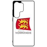 FunKaz Schutzhülle für Samsung Galaxy S20 Ultra / S11+ – Logo Normandie – Wappen der Normandie – 2 Leoparden – Schutzhülle Schwarz TPU