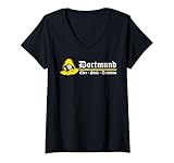 Damen Dortmund Geschenk Herren Damen Dortmunder Hooligan Ultra NRW T-Shirt mit V