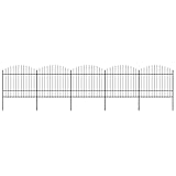 zaunelemente,pergola holz,Gartenzaun mit Speerspitzen Stahl (1,5-1,75) x 8,5 m SchwarzGeeignet für Gärten, Zäune, Ästhetik