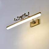 GRF-88 Vintage Badspiegellampen LED über Spiegelleuchte Messing Badezimmer Schminktisch Wandlampe für Make-up Badezimmer Schminktisch Heimdekoration Warmweiß 4000K,12W/57,5CM