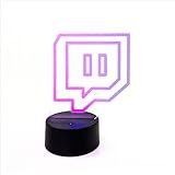 Original Text Twitch Lampe mit Sockel | 3D LED | Farbwechsel System | Gamer Zone | Batterie Basis | Nachtlicht | Metacrylat 3mm | Neon Twitch für Streamers