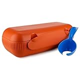 Tupperware Kolumbus Eierbox ziegelrot für 10x Eier (inkl. Eierlöffel blau)