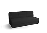 ALTDECOR Wohnzimmer Couch mit Schlaffunktion mit DL-Automatik, Polstercouch rückenecht gepolstert, ideal als Gästebett - 190x80x78 cm Schwarz