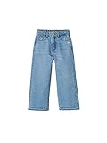 Vertbaudet Jeans für Mädchen, mit ausgefranster Strümpfe, blau, 10 J
