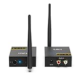 1Mii Drahtlos Audio Sender Empfänger, 2.4G Große Reichweite Transmitter and Receiver Kit Low Latency für HiFi-Musik von TV/PC zu Aktivlautsprechern/Stereo/Subwoofer/CD, Cinch-Ausgang/Eingang 320