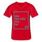 Spreadshirt T-Shirt Selbst Gestalten Mit Foto Oder Text | Personalisierbares Klassisches Männer-T-Shirt mit V-Ausschnitt, L, R