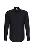 Seidensticker Herren Business Hemd Slim Fit Bügelfrei Kent Langarm Shirt, Schwarz, 39 EU