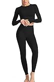 YACUN Damen Trainingsanzüge Workout Outfit 2 Stück Yoga Legging Crop Top Gym Kleidung Set Schwarz L (38)