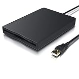 CSL - Externes USB Diskettenlaufwerk FDD 1,44MB 3,5 Zoll - PC und MAC - Slimline Floppy Disk Drive Extern - Portable - Plug and Play - schwarz - Windows 10 fähig