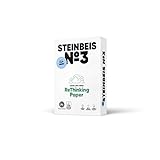 Steinbeis No. 3 ReThinkingPaper Kopier-Papier – DIN A4 Recycling-Papier 80 g/m², Drucker-Papier ISO 90 / CIE 110, Weiß, 5 x 500 Blatt, C1601666080A