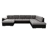 Mirjan24 Eckcouch Ecksofa Niko Bis, Design Sofa Couch mit Schlaffunktion und Bettkasten U-Sofa Farbauswahl Wohnlandschaft vom Hersteller (Ecksofa Links, Soft 011 + Lux 05 + Lux 06)