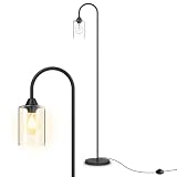EMKE Stehlampe Schwarz Stehleuchte Wohnzimmer, E27 Standleuchte LED Retro Leselampe Stehlampe Schlafzimmer Floor Lamp Outdoor Stehlampen Bogenlamp