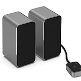 KEiiD PC-Computerlautsprecher mit Aluminiumgehäuse, Bluetooth 2.0-PC-Lautsprecher für Desktop- oder Laptop-Spiele Stereo-Wireless-Streaming mit Touchpad, DSP-Klangoptimierung