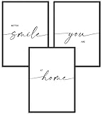 SIMPLY SIMON Poster Set mit Sprüchen – stilvolle Moderne Deko mit Zitaten - Bilder schwarz weiß mit Kunstdrucken für Wohnzimmer und Schlafzimmer - SET-02 - Premiumdruck - DIN A4