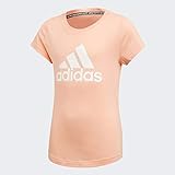 adidas Mädchen YG MH BOS Tee T-Shirt, Glow pink/White, 4-5Y