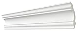 DECOSA Zierprofil A80 STEFANIE - Edle Stuckleiste in Weiß - 10 Leisten à 2 m Länge = 20 m - Zierleiste aus Styropor 80 x 80 mm - Für Decke oder Wand
