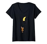Damen Affe Banane Hemdtasche Baby Tiere Geschenke Tasche Cute T-Shirt mit V-Ausschnitt