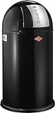 Wesco 175 831 Pushboy Abfallsammler 50 Liter schwarz 40 x 40 x 75.5cm (L/B/H), Edelstahl