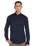 Tommy Hilfiger Herren Core Stretch Slim Poplin Shirt Freizeithemd, Blau (Sky Captain 403), XL EU