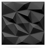 Deccart - Platten 3D Polystyrol Paneele Wand Decke Wandplatten Wandverkleidung 50x50 cm Brylant 5 m², 20 Stück, Schwarz