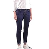 Buena Vista Damen Stretch Jeans Hose Malibu mit sichtbarer Knopfleiste (Raw Blue, L)