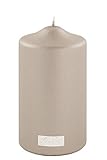 Fink Kerze hochwertige Stumpenkerze metallic Stein Grau Höhe: 15 cm/Durchmesser: 8