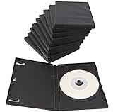 Bedruckbare 8cm Mini DVD-R Rohlinge 1,4 GB Inkjet Printable weiß in Mini DVD Hüllen Schwarz - 10 Stück