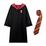 SUPRTOY Magier Robe, Gryffindor Uniform, Gryffindor Robe, Umhang und Krawatte, Zaubererrobe für Erwachsene (M)