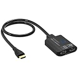 FeinTech SW211 HDMI 2.1 Switch 4k 120Hz 2 In 1 Out oder 1 In 2 Out Bi-Direktional mit integriertem HDMI-Kabel, 8K, 48 Gbps, HDMI Verteiler, HDMI Splitter, Unterstützt HDR, VRR, ALLM und Dolby V