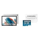 Samsung Galaxy Tab A8, Android Tablet, WiFi, 7.040 mAh Akku, 10,5 Zoll TFT Display, Vier Lautsprecher & EVO Select 512GB microSDXC UHS-I U3 130MB/s Full HD & 4K UHD Speicherkarte Blau