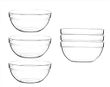 BigDean 6er Set Müslischalen aus Glas 14cm - 570ml - Glasschalen, Dessertschalen, Salatteller, Obstschalen, Glasschüssel für Müsli, Bowls & Salate