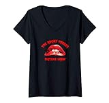 Damen The Rocky Horror Picture Show Lips T-Shirt mit V-Ausschnitt