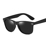 FDNFG Sonnenbrille Sonnenbrille Männer Polarisierte Sonnenbrille Männer Fahrspiegel Beschichtungspunkte Schwarze Rahmen Eyewear Sonnenbrille Männlich UV400 Sonnenbrille (Lenses Color : Black Gray)