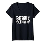 Kaninchen Sicherheit: Der Bunny Guardian Haustier Kaninchen Liebhaber T-Shirt mit V-Ausschnitt