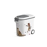 Curver Futter-Container 12kg I 35L, weiß/grau/Love Pets Katzen, 49,3 x 27,8 x 42,5 cm, 241094