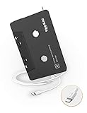 Arsvita Kfz-Audio-Kassettenadapter, AUX-Klebeband-Adapter mit Typ-C-Kabel, kompatibel für Samsung Galaxy A10/A20/A51/S10/S9/S8, LG V20/V30/V40, Schwarz