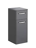 Pelipal - Velo - Unterschrank, 30 cm, 1-türig, 1 Schubkasten, 1 Einlegeboden - Badmöbel in Anthrazit Hochglanz/Anthrazit Dek