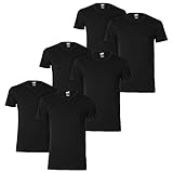 PUMA Herren T-Shirt Basic Crew Regular Fit 6er Multipack S M L XL Schwarz Weiss 100% Baumwolle, Größe:M, Packgröße:6 Stück, Farbe:Black (001)