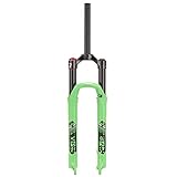 SMANNI Fahrradgabel Luftfederung 26 27,5 29 Zoll Magnesiumlegierung Mountainbike Vorderradgabeln Stoßdämpfer MTB Fahrradzubehör (Color : Green 26)