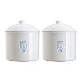 LLRZ Vorratsdosen Frischhaltedose Keramik Frischhaltedose mit Deckel Behälter für Kaffee Tee Zucker Reis Nudeln Müsli weiß Vorratsdosen (Menge: 1)