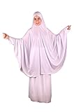 Zweiteiliges Khimar Rock Set (Tscharschaf Set) Sunna Islamische Kleidung Gebetskleidung Einheitsgröße, weiß